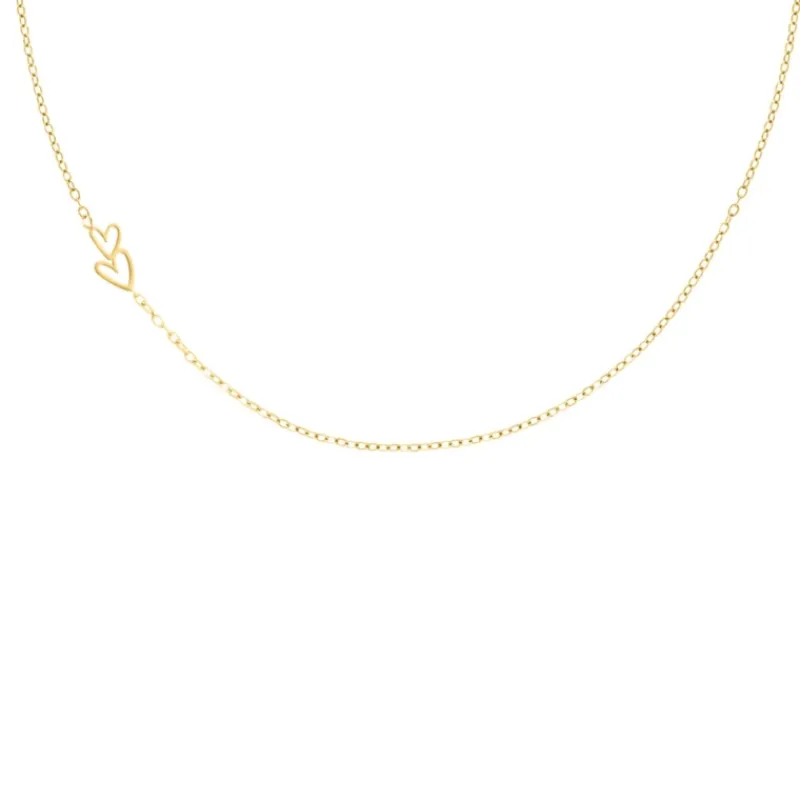 Finaste Ketting love hearts double goudkleurig Best