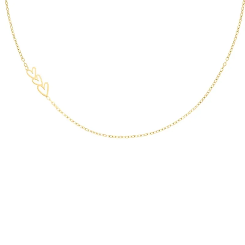 Finaste Ketting love hearts triple goudkleurig Outlet