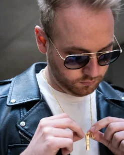 Finaste Ketting mannen met naam anker goud kleurig Discount