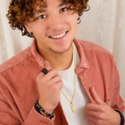 Finaste Ketting mannen met naam anker goud kleurig Discount