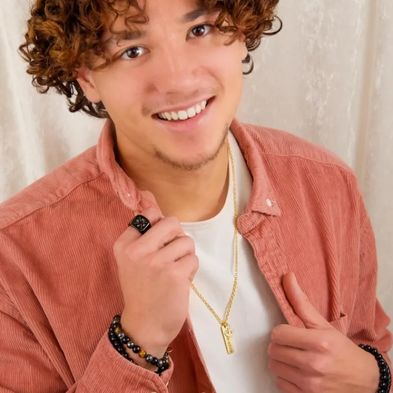 Finaste Ketting mannen met naam anker goud kleurig Discount