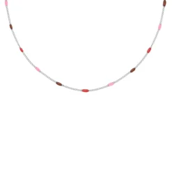 Finaste Ketting met bolletjes pink color mix New
