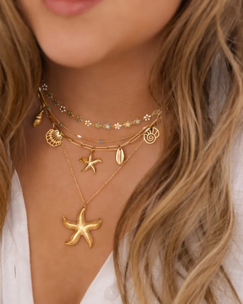 Finaste Ketting met bolletjes trendkleuren goudkleurig Hot