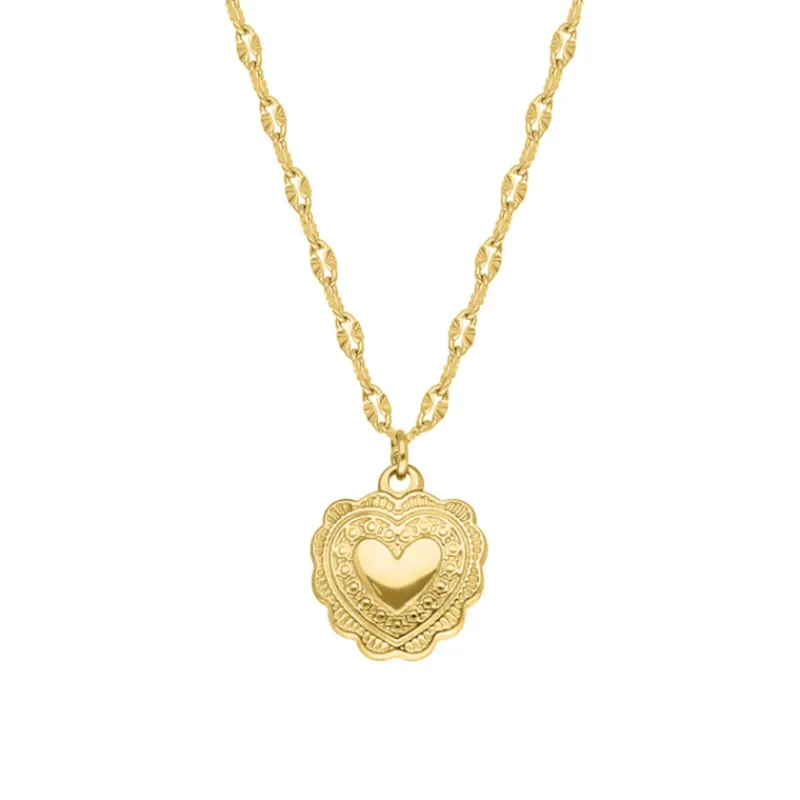 Finaste Ketting met hartje vintage kleur goud Sale