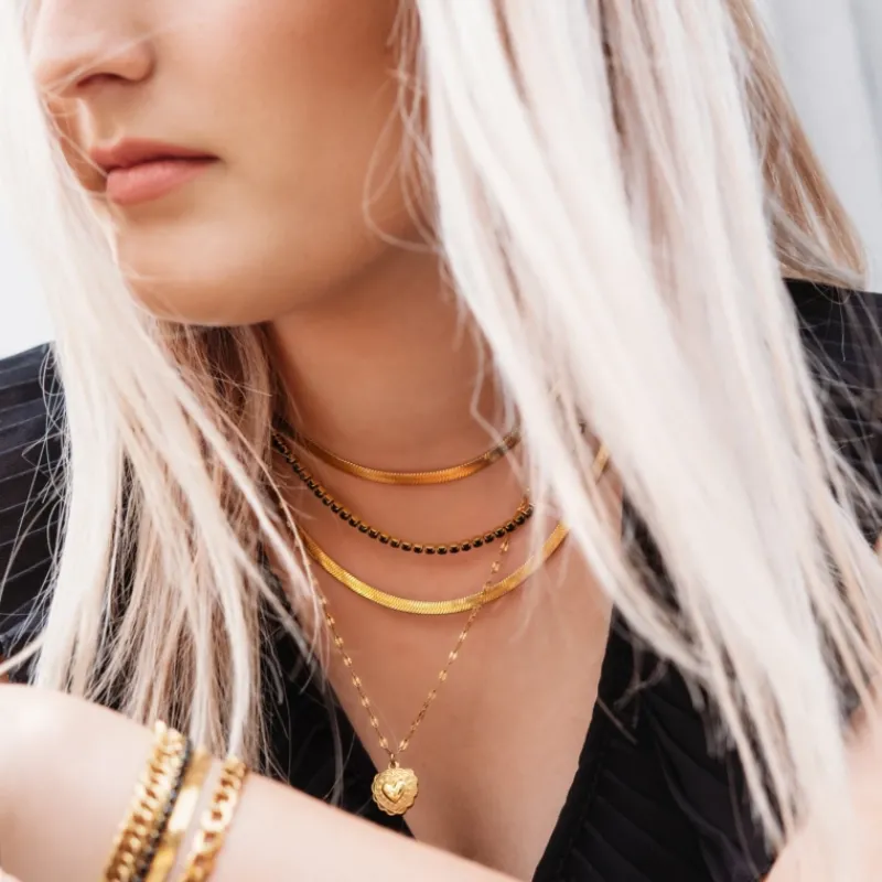 Finaste Ketting met hartje vintage kleur goud Sale