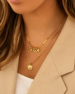 Finaste Ketting met hartje vintage kleur goud Sale