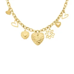 Finaste Ketting met hartjes bedels goudkleurig Sale