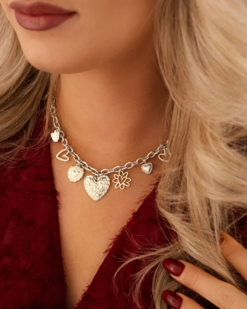 Finaste Ketting met hartjes bedels Clearance