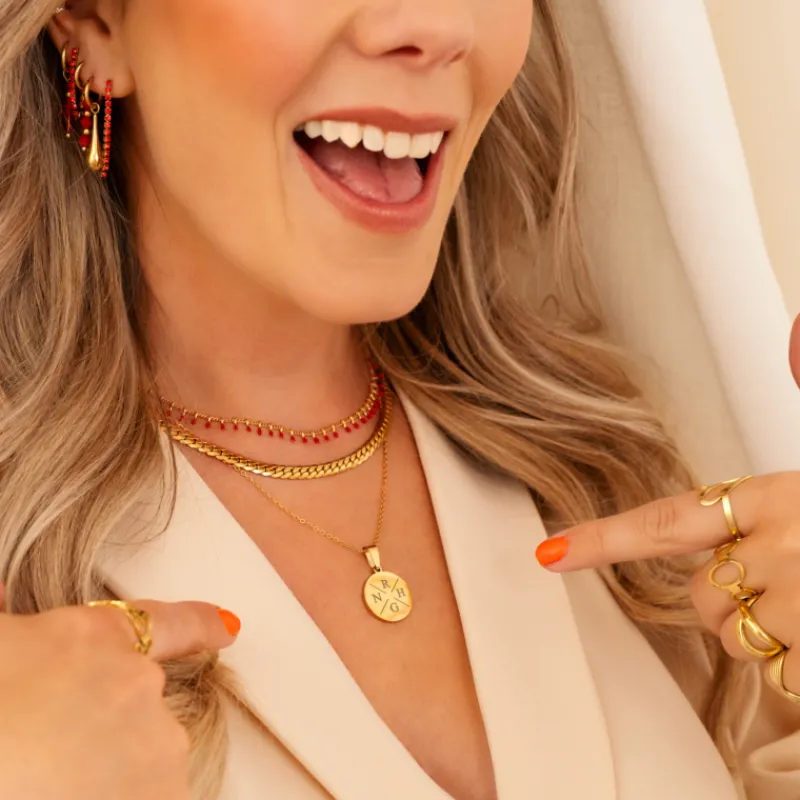 Finaste Ketting Met Vier Initialen Goud Kleurig Discount