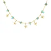 Finaste Ketting met zeesterren turquoise goudkleurig Sale
