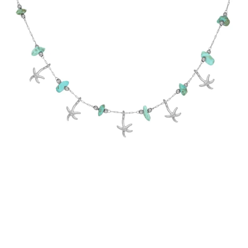 Finaste Ketting met zeesterren turquoise Best