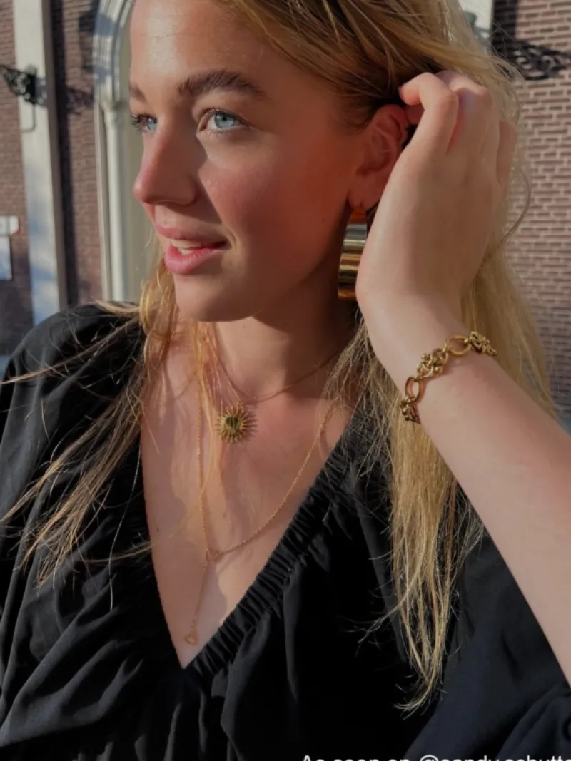 Finaste Ketting met zonnetje statement goudkleurig Best