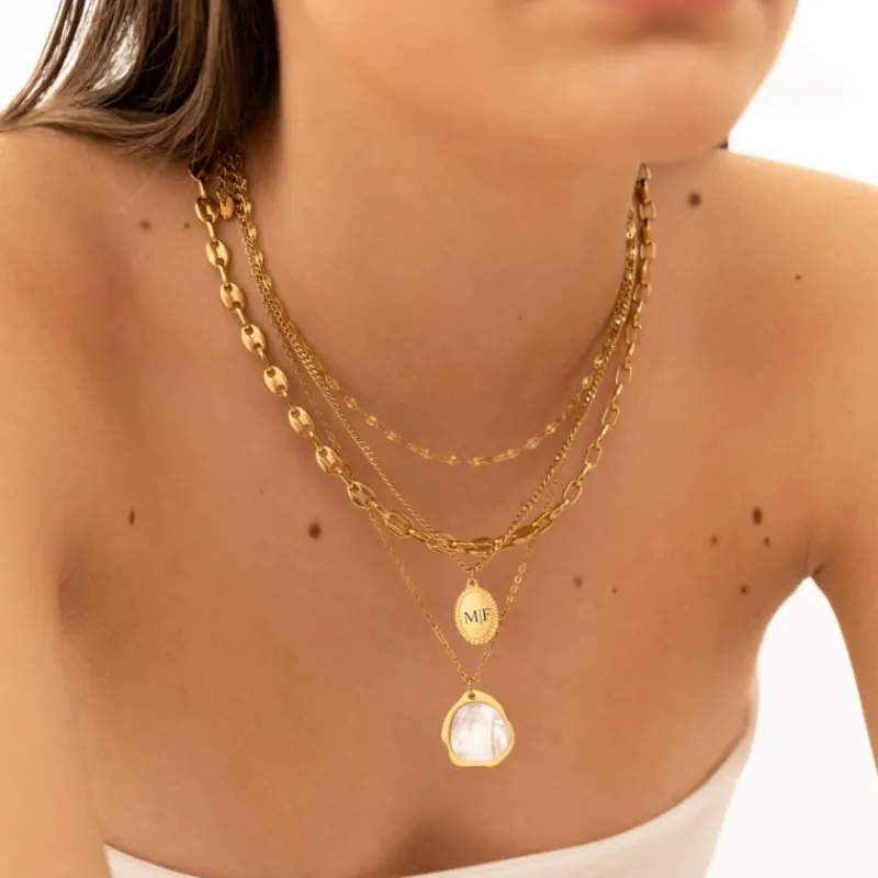 Finaste Ketting parelmoer goud kleurig Sale