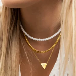 Finaste Ketting platte chain goud kleurig Discount
