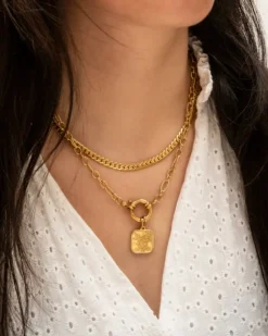 Finaste Ketting platte chain goud kleurig Discount