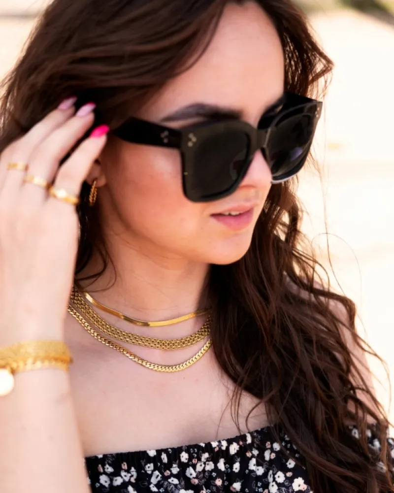 Finaste Ketting platte chain goud kleurig Discount