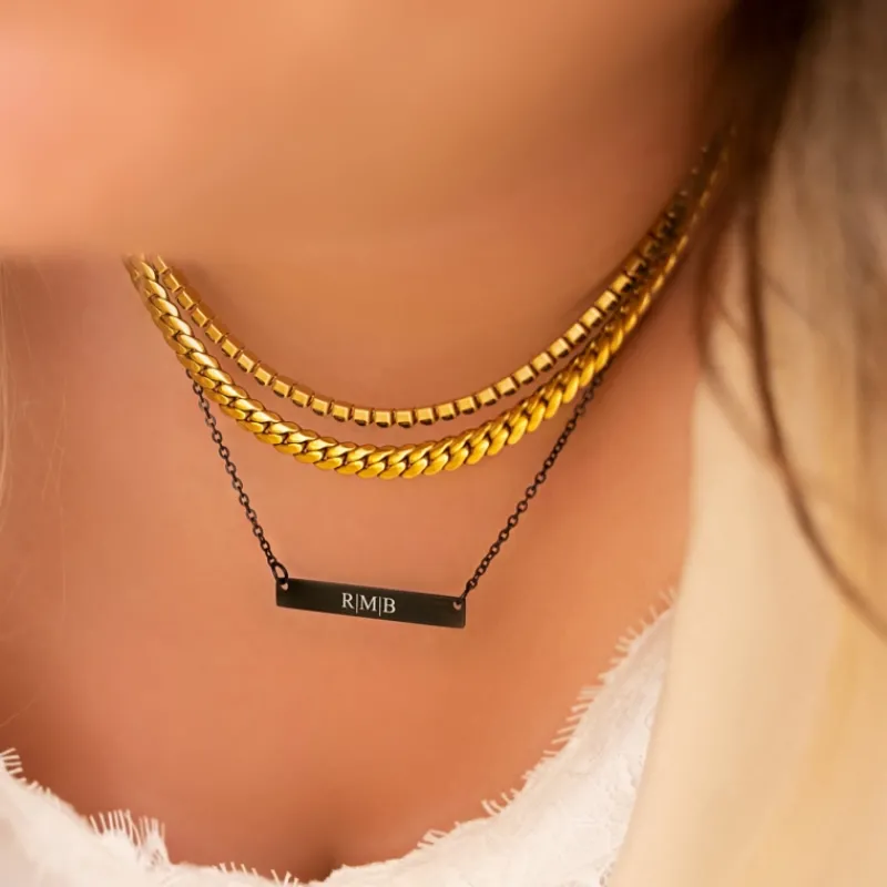 Finaste Ketting platte chain goud kleurig Discount