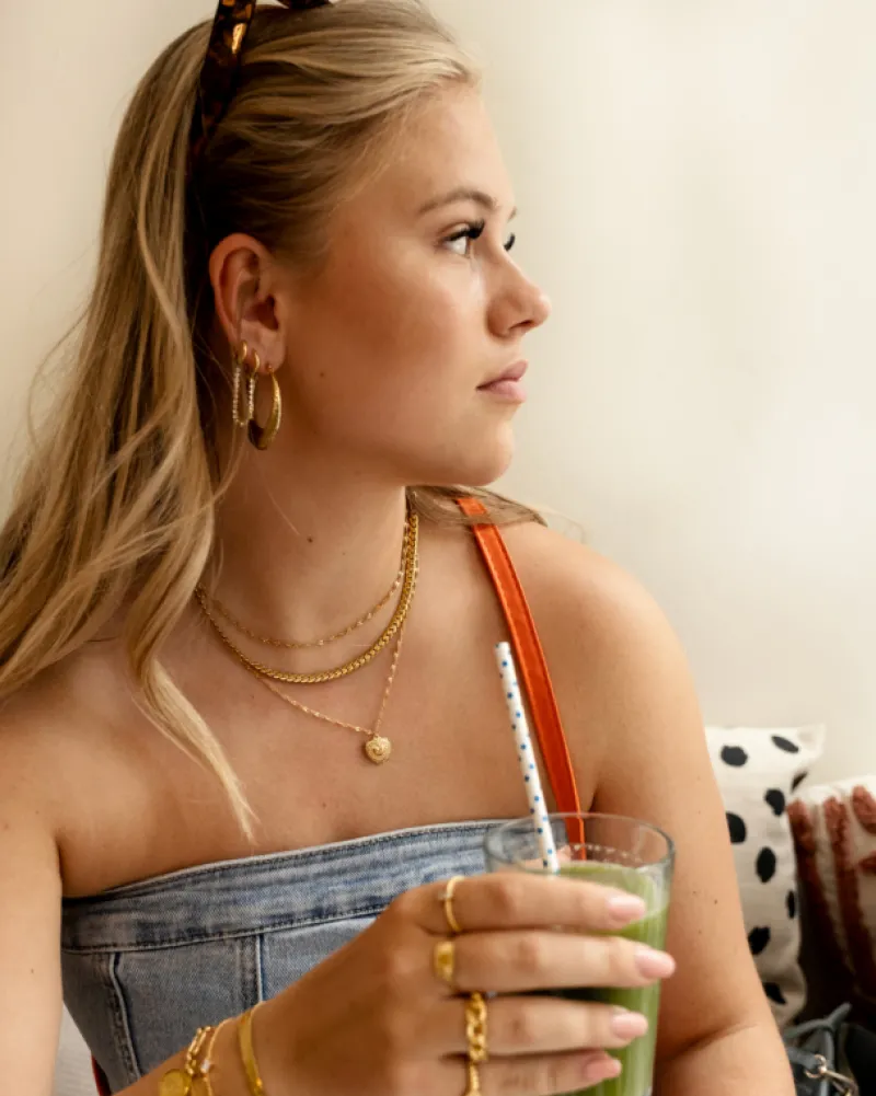 Finaste Ketting platte chain goud kleurig Discount
