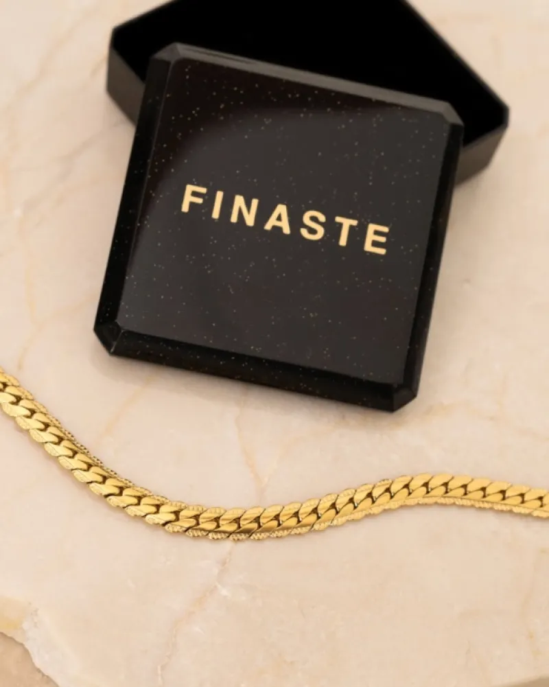 Finaste Ketting platte chain vintage goudkleurig Online