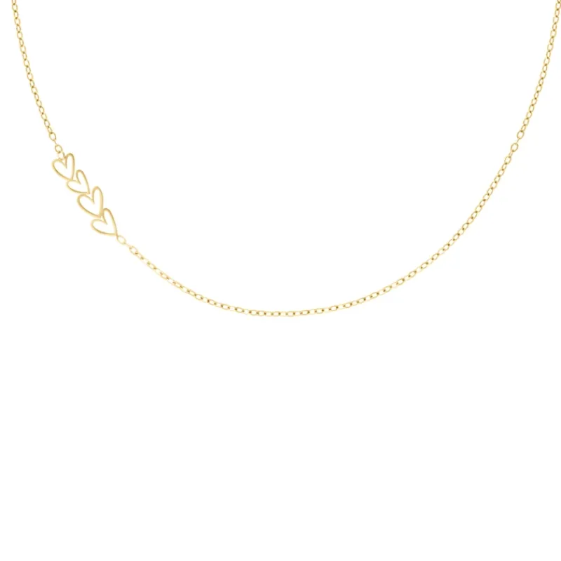 Finaste Ketting sideway love hearts goldplated Outlet