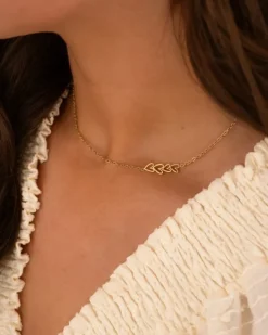 Finaste Ketting sideway love hearts goldplated Outlet