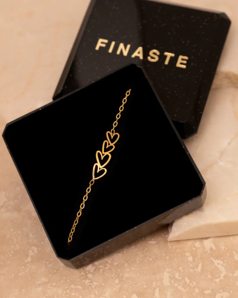 Finaste Ketting sideway love hearts goldplated Outlet