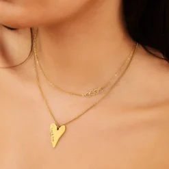 Finaste Ketting sideway love hearts goldplated Outlet