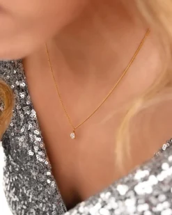Finaste Ketting sparkle drop goldplated Online