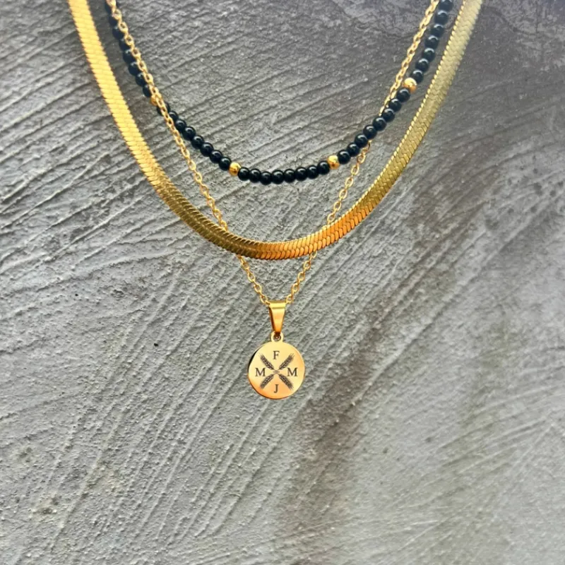 Finaste Ketting vier letters goud kleurig Best