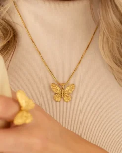 Finaste Ketting vlinder goudkleurig Discount