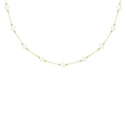 Finaste Ketting witte clovers goudkleurig Sale