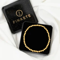 Finaste Kralen Armband Bolletjes Goudkleurig Outlet