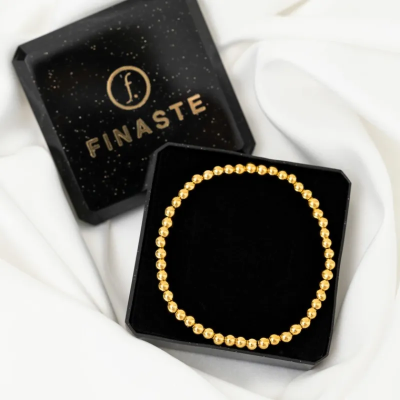 Finaste Kralen Armband Bolletjes Goudkleurig Outlet