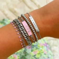 Finaste Kralen Armband Bolletjes Zilverkleurig New