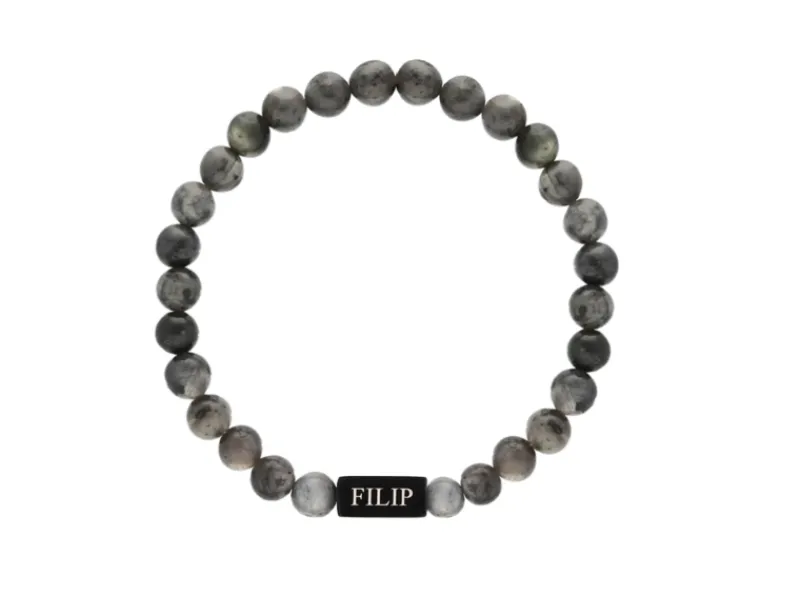 Finaste Kralen armband heren met naam zwart Online
