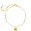 Finaste Kralen armband vintage hartje goudkleurig Hot