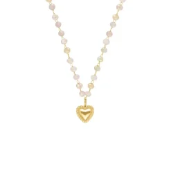 Finaste Kralen ketting vintage hartje goudkleurig Clearance