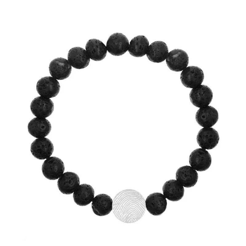 Finaste Kralen mannen armband met vingerafdruk Clearance
