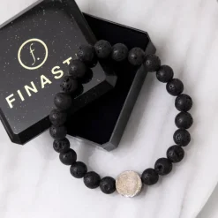 Finaste Kralen mannen armband met vingerafdruk Clearance