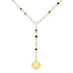 Finaste Kralenketting met bloem bedeltje goudkleurig Outlet