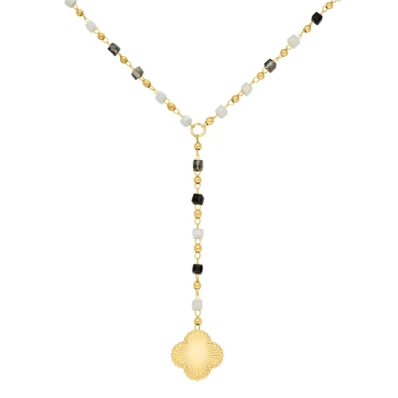 Finaste Kralenketting met bloem bedeltje goudkleurig Outlet