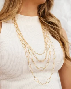 Finaste Lange ketting gedraaide chains goudkleurig Hot