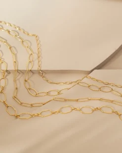 Finaste Lange ketting gedraaide chains goudkleurig Hot