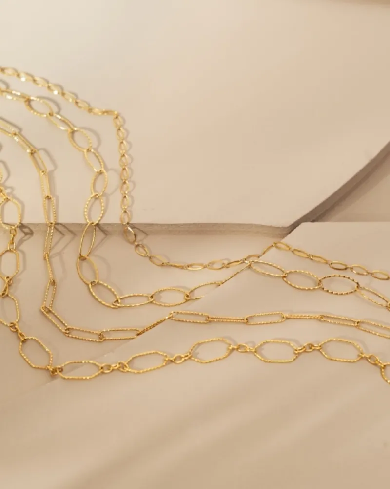 Finaste Lange ketting gedraaide chains goudkleurig Hot