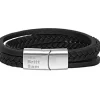 Finaste Leren heren armband met namen Hot