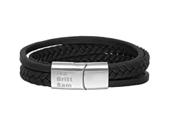 Finaste Leren heren armband met namen Hot