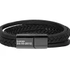 Finaste Leren heren armband met namen kleur zwart Outlet
