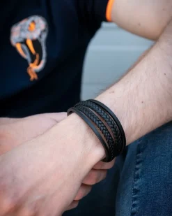 Finaste Leren heren armband met namen Hot