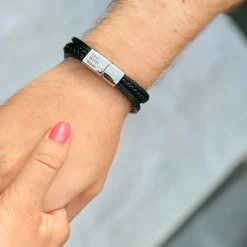 Finaste Leren heren armband met namen Hot
