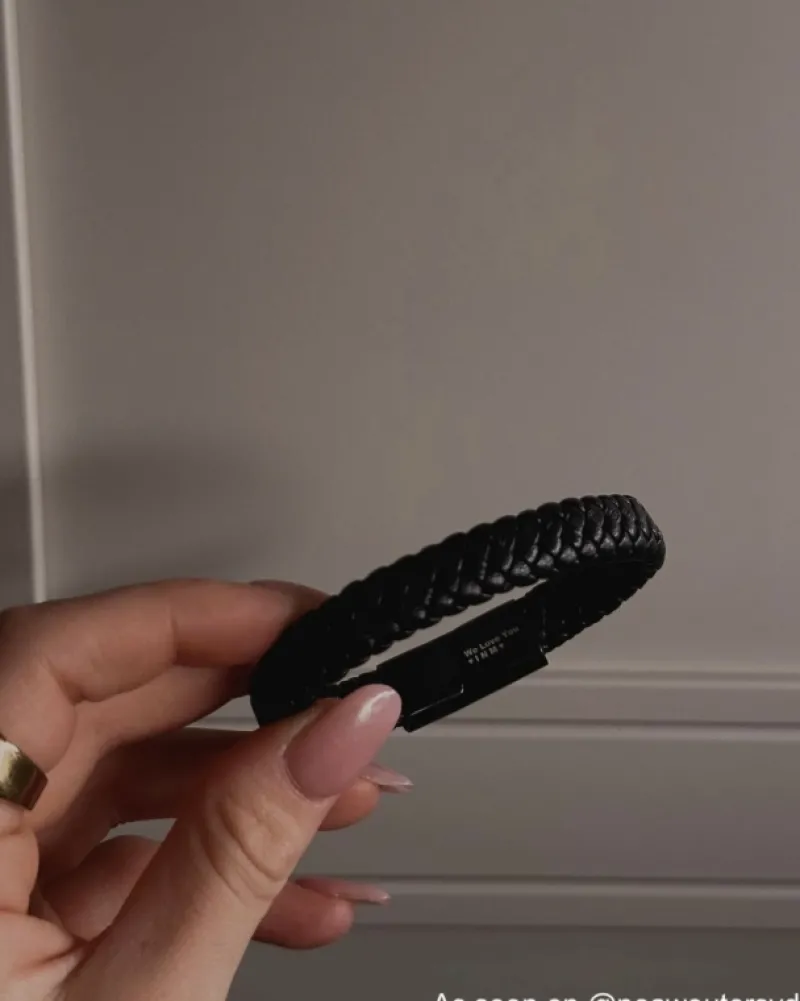 Finaste Leren mannen armband met naam zwart Outlet